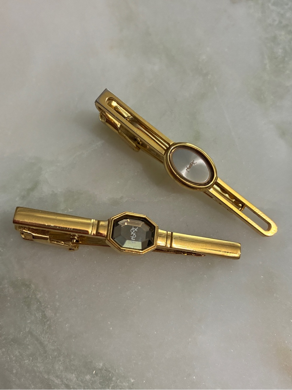 Lot of 2 YSL Tie Clips